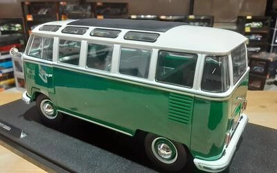 SOLIDO 1/18 -  VOLKSWAGEN T1 SAMBA MINIBUS - 1962 - GREEN / 