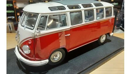 SOLIDO 1/18 - VW T1 SAMBA MINIBUS - 1962 - RED