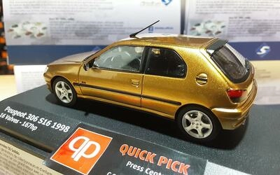SOLIDO 1/43 - PEUGEOT 306 S16 - GOLD METALLIC - 1994