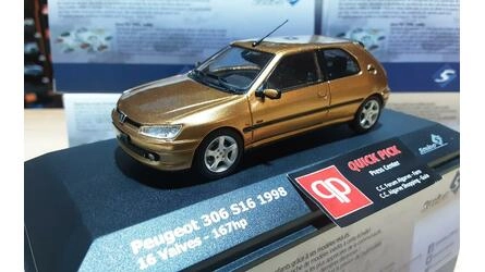 SOLIDO 1/43 - PEUGEOT 306 S16 - GOLD METALLIC - 1994