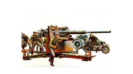 TAMIYA 1:35 Ger.Flak 8,8 w/Motocicleta (9)
