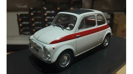 WHITEBOX 1/24 -  FIAT 500 - WHITE / RED - 1960